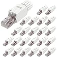 VCELINK Tool-Free RJ45 Connector, CAT6 Field Termination Plug, Gold Plated Modular Plug, UTP CAT6 Connector Tool Less for CAT6, CAT5E Network Cable, 24 Pack