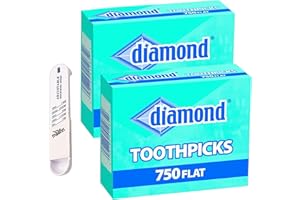 moofin Flat Toothpicks 750ct, Ideal for Parties & Every Location Plastic Measuring Spoon, Flat Wooden Toothpicks for Secure Serving, Food Toothpicks for Appetizers, Reclosable Container