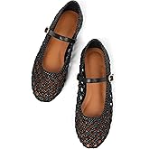 Cossansan Woven Ballet Flats for Women Round Toe Weavy Ballerina Flat Shoes Adjustable Strap Dressy Comfortable Summer Mary Janes