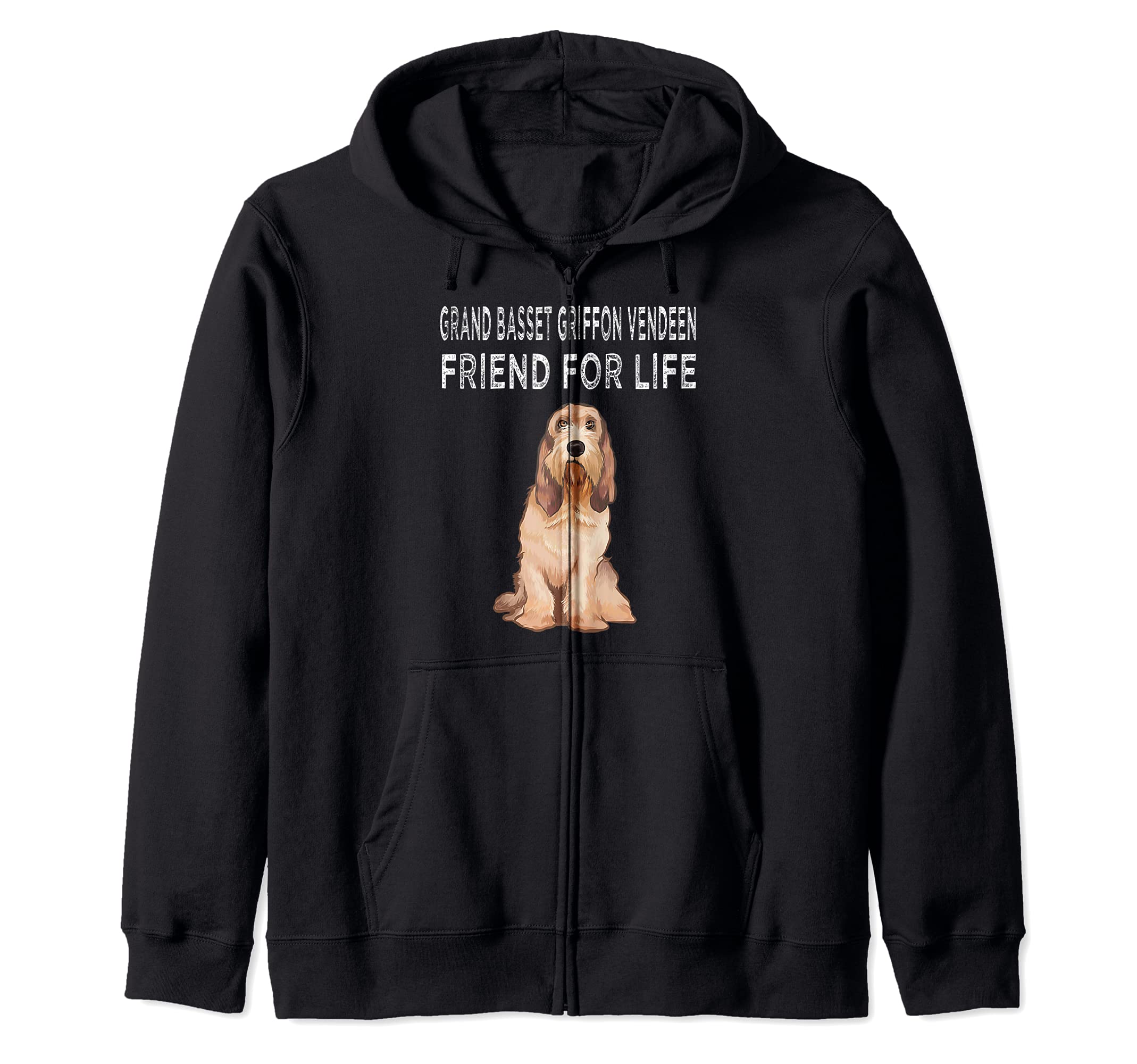 Grand Basset Griffon Vendeen Friend For Life Dog Friendship Zip Hoodie