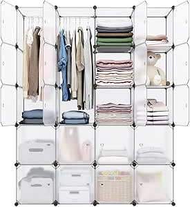 LANGRIA Armario Estantería Modular 20 Cubos Extra Grandes con Puertas 2