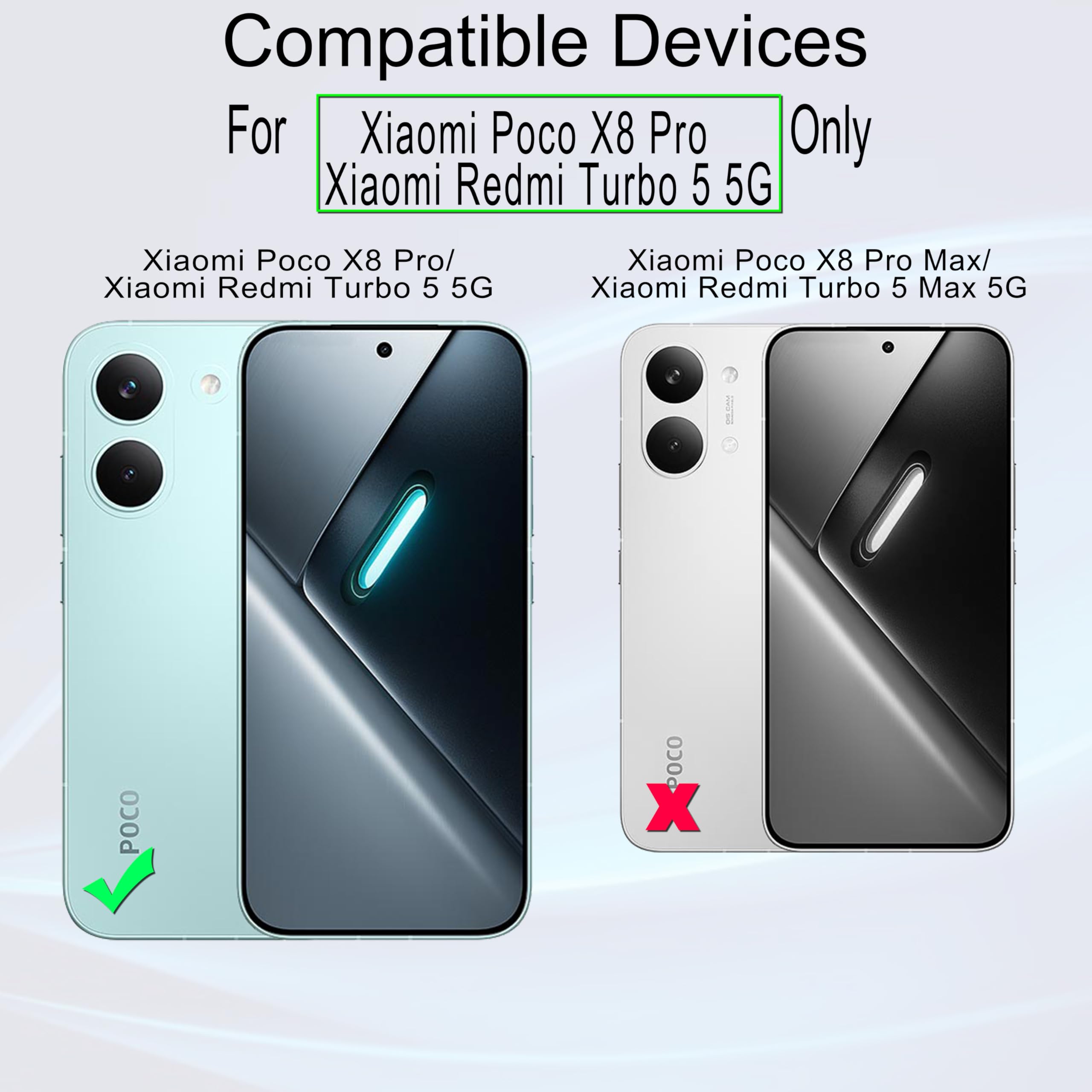 Ibywind Schutzfolie für Xiaomi Poco X8 Pro/Xiaomi Redmi Turbo 5 5G,2 Stück 9H Panzer-Glas,mit Metall-Kameraschutz,einfache Installation,unterstützt Fingerabdrucksensor,anti-kratzer,blasenfreiheit 2