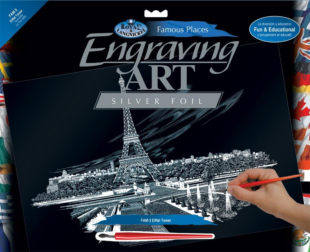 Royal & Langnickel Silver Engraving Art A3 Size Eiffel Tower Designed Painting Set, standart - Image 4