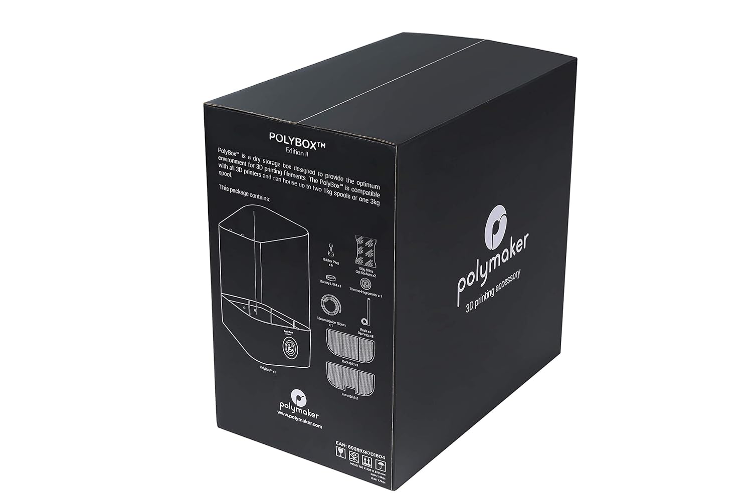 Amazon Com Polymaker Polybox Edition 3d Printer Filament Storage Box Filament Holder Spool Holder Keeping Filaments Dry During The Printing Industrial Scientific