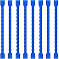 Dreamxiang 8Pcs 3-inch Silicone Cable Ties Reusable Steel-Core Silicone Twist Colorful Cable Tie Straps for Bundling and Organizing, Bendable Holder Strap for Indoor and Out All Purpose, Blue