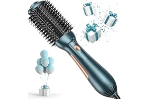 KINGA PRO One-Step Hair Dryer Brush, Blow Dryer Brush Oval Shape Hot Air Brush with Negative Ion, Ceramic Coating Women Hair Dryer Volumizer Styler for Drying Curling Straightening, Green