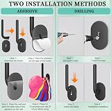 Eiito Hat Hooks for Cap Storage Pack of 4 Black Self Adhesive Two Mounting Ways view 6