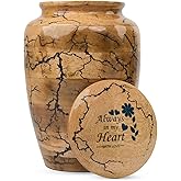 STONLIF Wooden Urns for Human Ashes Adult Male, Female | Cremation Memorial, Decorative Urn for Ashes, Funeral Urns - Large Up to 250 lbs, Blue