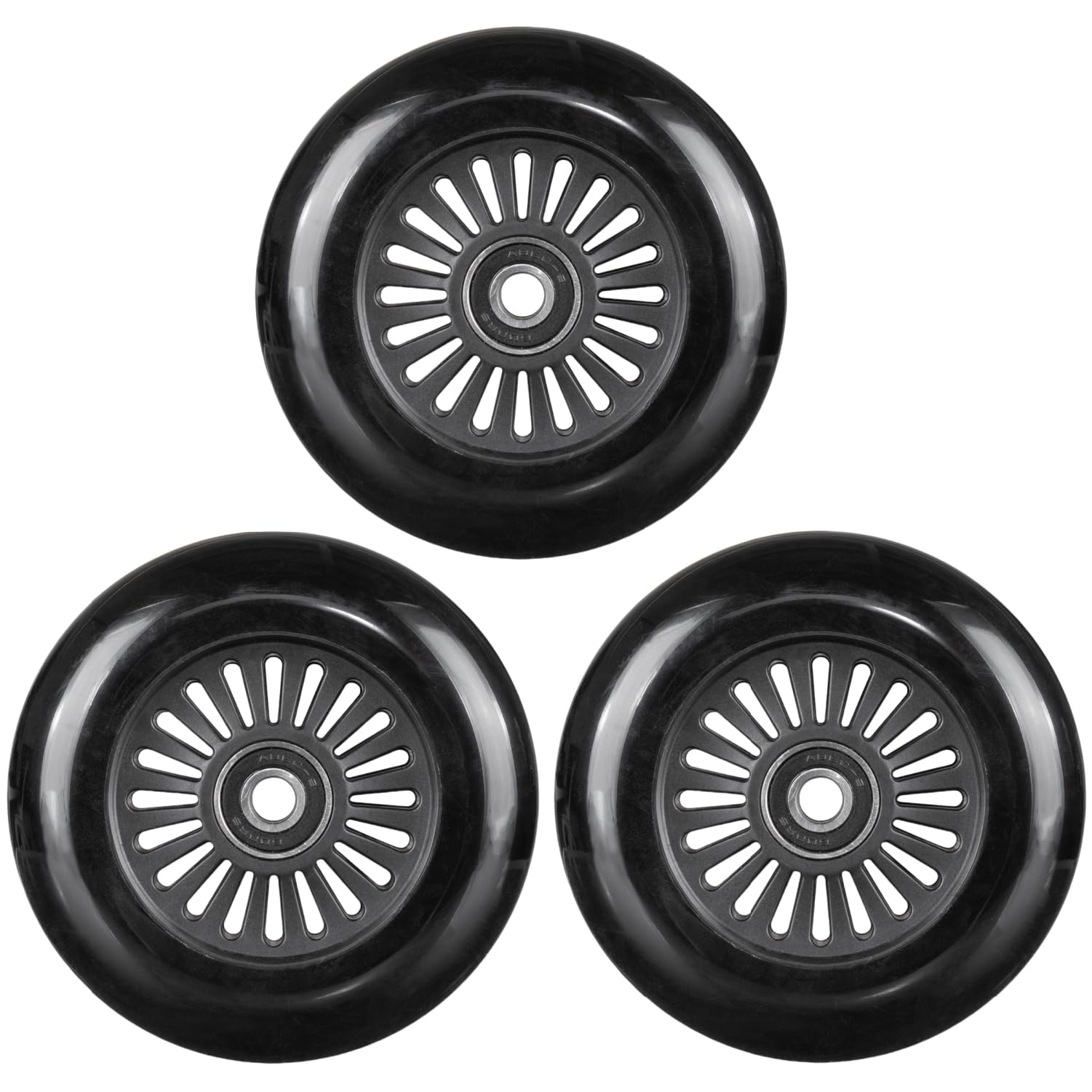 AOWESM Easy Roller Replacement Wheels w/Bearings ABEC-9 for Ez Rollers Classic Drifter Junior New Twist On A Classic Scooters - Set of 3 (Black)