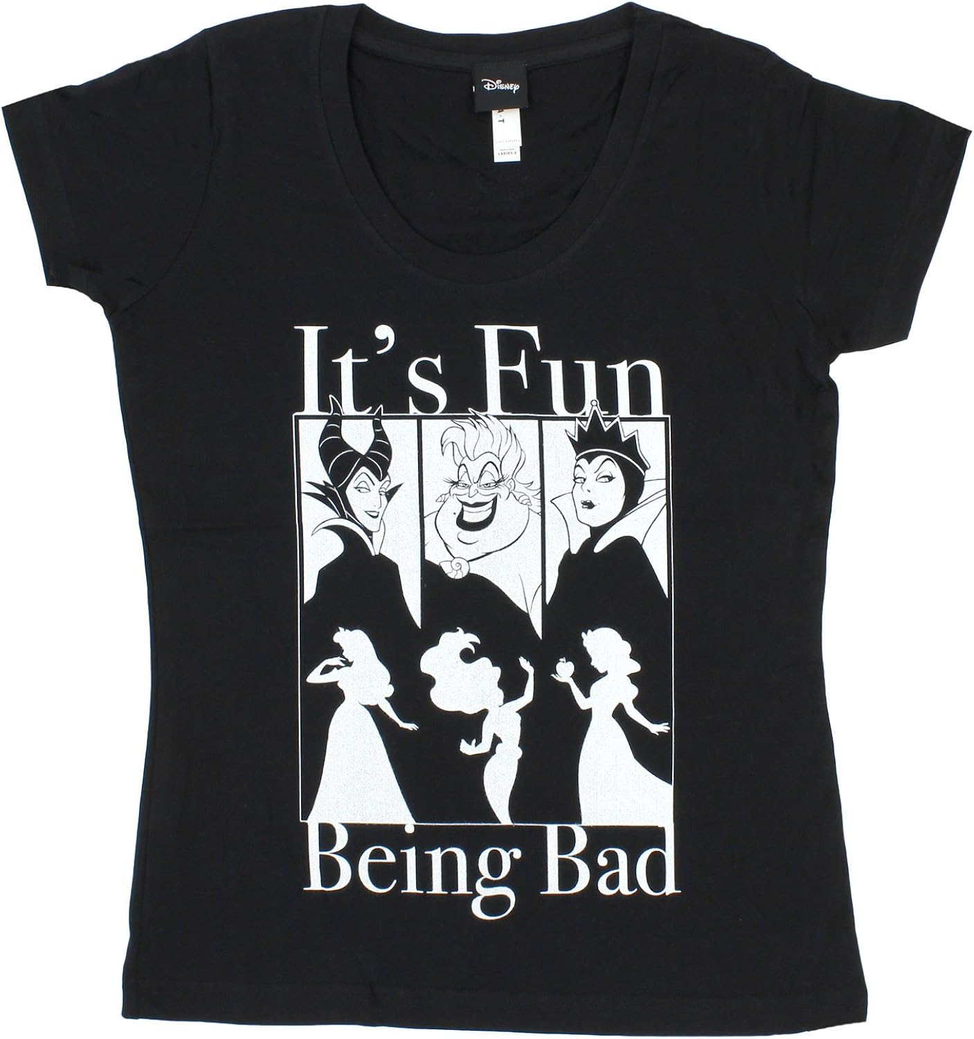 Amazon レディース ｔシャツ ディズニー ヴィランズ 悪役 Prin0051 マレフィセント アースラ 女王 デザイン M サイズ ブラック 並行輸入品 Tシャツ カットソー 通販