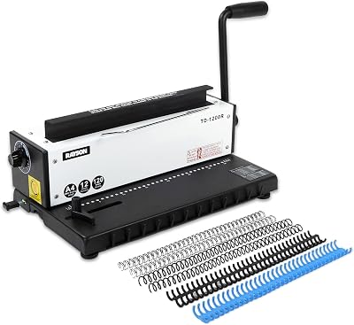 Rayson TD-1200R Wire Binding Machine 34 Hole 120 Sheet A4 3:1 Pitch