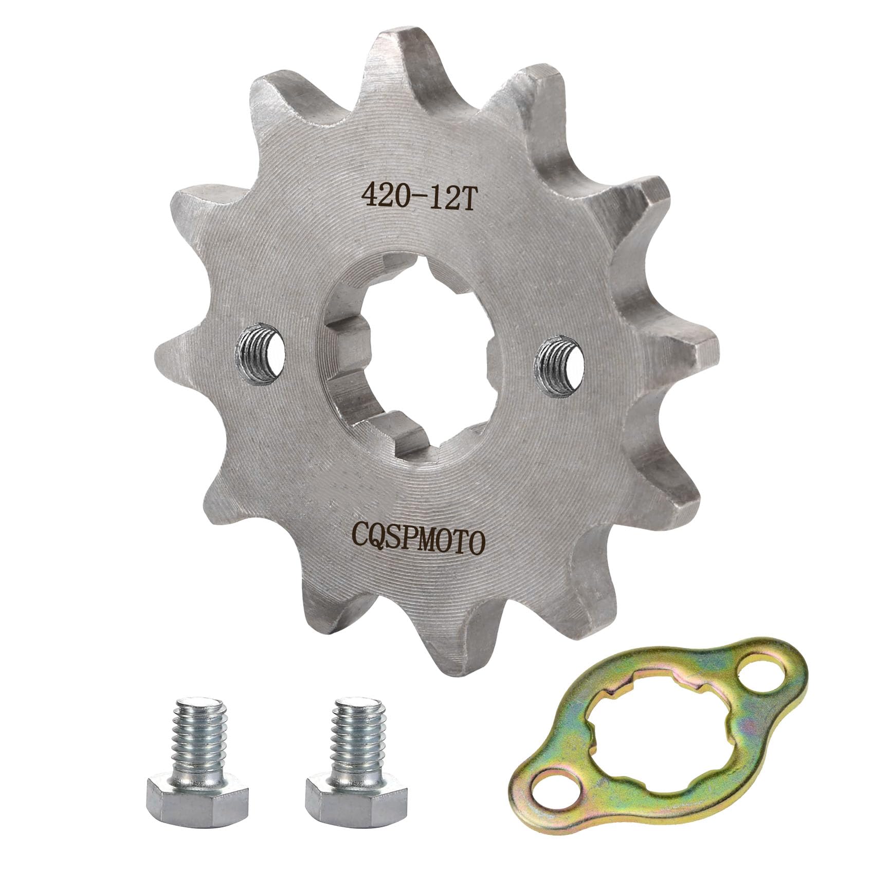 Photo 1 of Cqspmoto  12T 17mm Motorcycle Front Engine Sprocket Compatible with 50cc 70cc 90cc 110cc 125cc 140cc 160cc Engine Honda TaoTao Loncin Roketa Coolster Sunl Lifan Chinese ATV Quad Dirt Bike 4 Wheeler