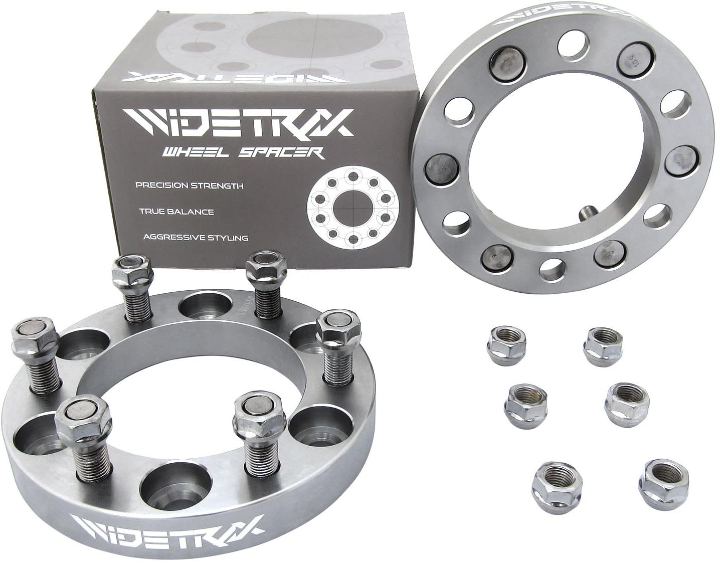 WIDETRAX 2pc 1" 6x139.7 or 6x5.5" Wheel Spacers Adapters 14x1.5 Studs Lug Nuts Included Titanium Finish 6061 T6 Billet Aluminum (1 Pair) 25mm by Rugged TUFF