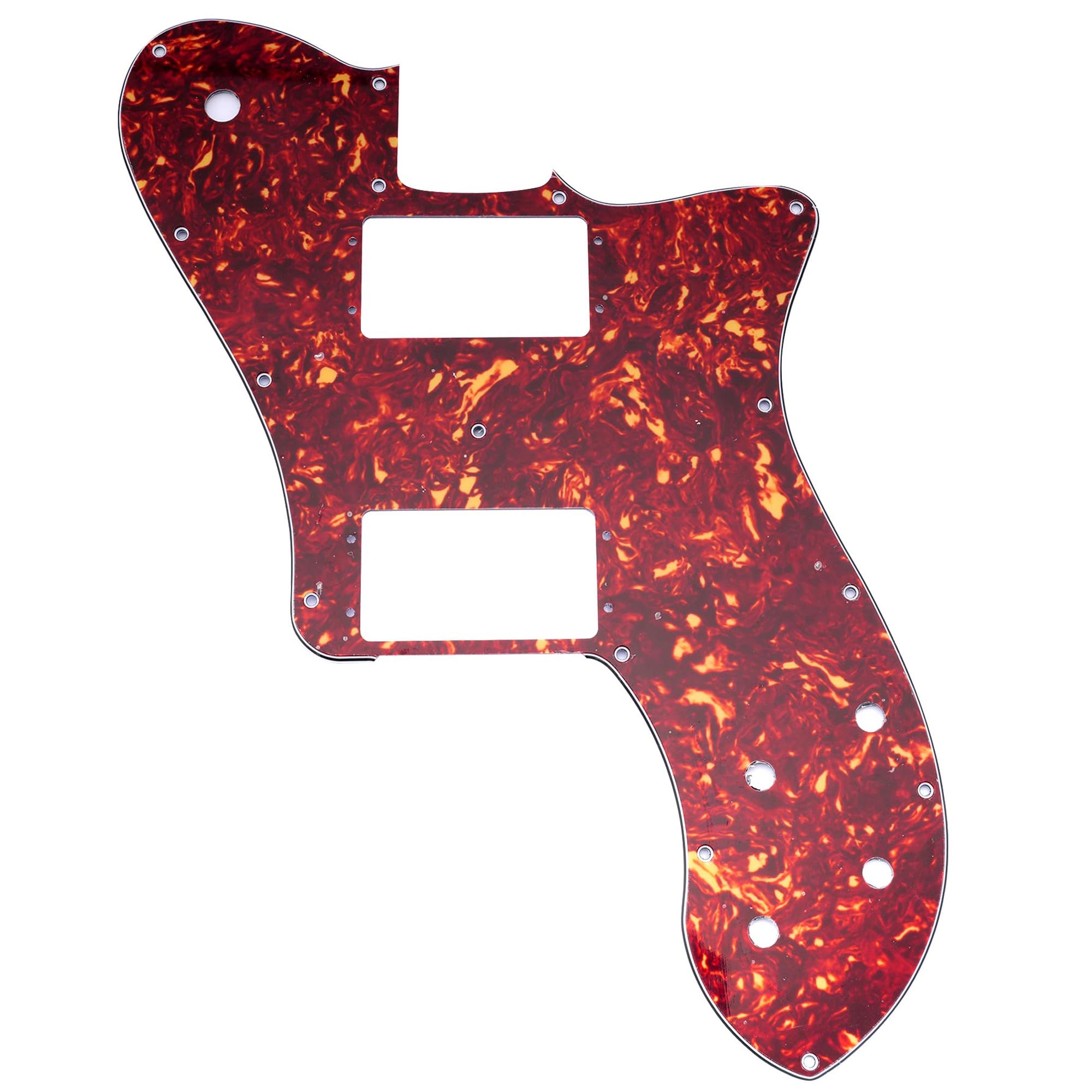 Musiclily Pro 15 Holes Wide Range HH Guitar Pickguard for Mexico Fender 72 Tele Deluxe Style Electric Guitar, 4ply Vintage Tortoise