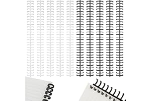 PRASACCO 10 Pcs Binding Combs 30 Rings Comb Binding Spines Coil Binding Machine Plastic Spiral Book Binder for Teacher Student Document Notebook File Making, Black White, 3/8 Inch