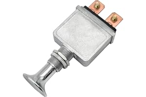 GEARLINTON Heavy Duty 75 Amp Push/Pull Switch 6-28V DC 12 Volt 75A SPST, 2 Position On-Off with Chrome Knob
