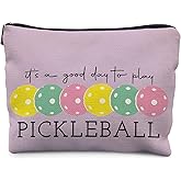 RYYCDOI Pickleball Gifts for Women: Colorful Makeup Bag, It's a Good Day to Play Cosmetic Toiletry Bag, Gifts for Pickleball Lovers (Purple)