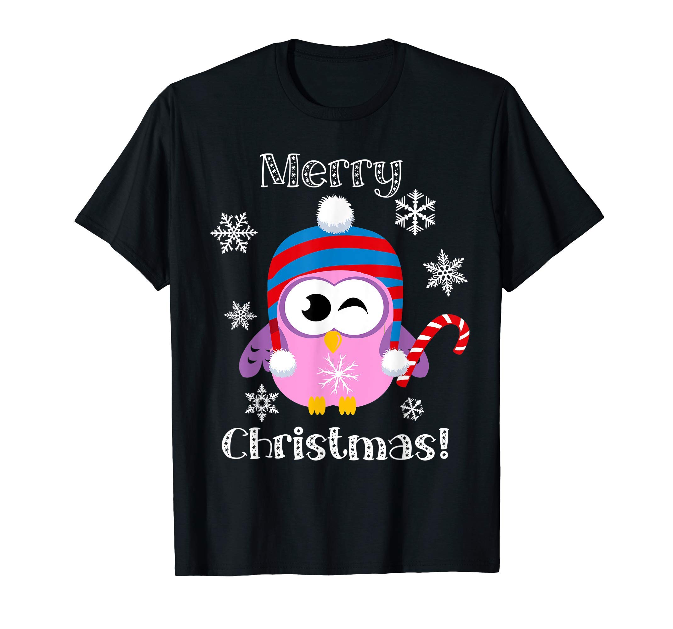 Owl Cute Animal Merry Christmas T-Shirt