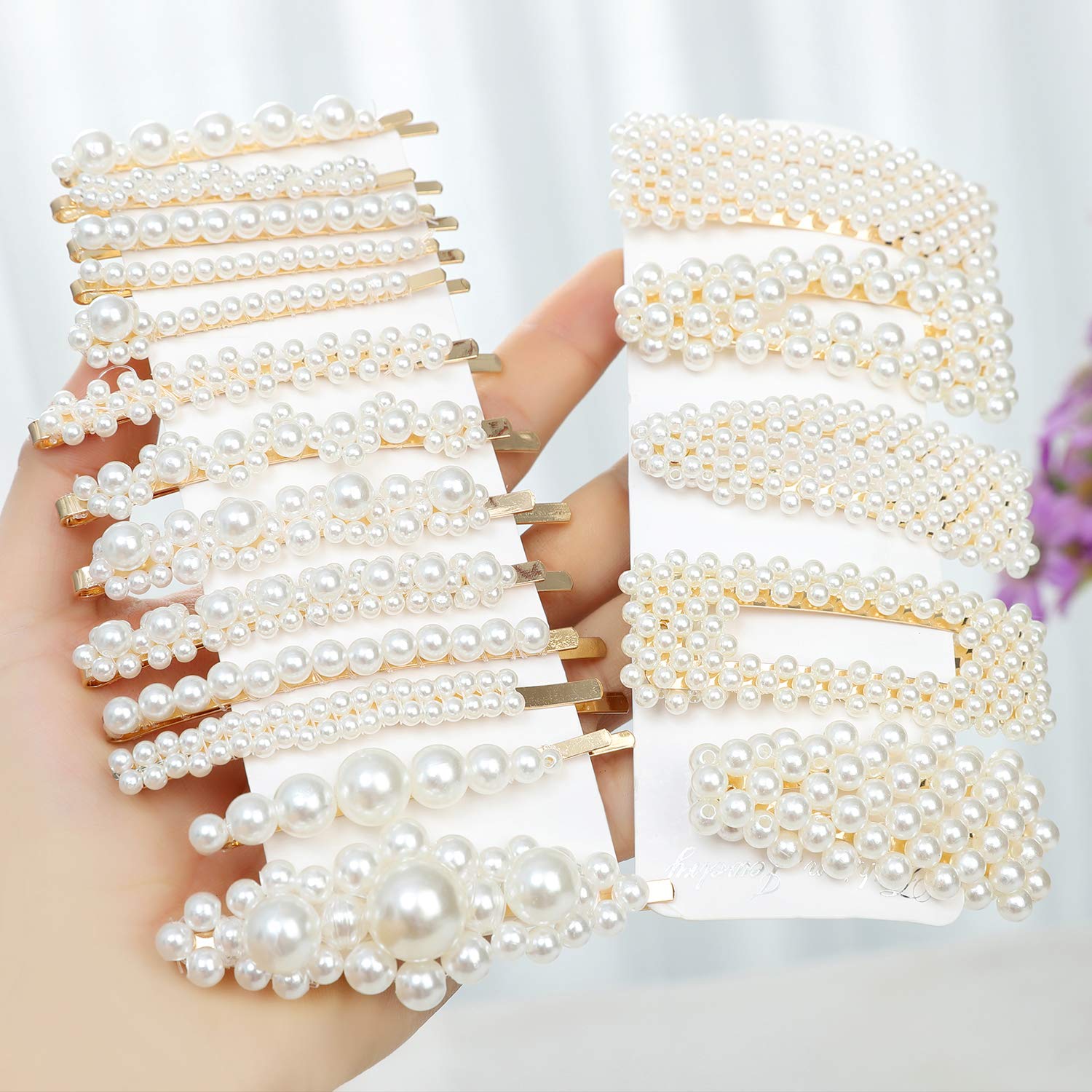 18 Pcs Pearl Hair Clips Large Hair Clips Pins Barrette Hair for Women Girls Fashion Hair Accessories : Beauty