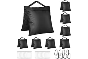 Evekea 8 Packs Sandbags Weight Bags for Photo Studio, Heavy Duty Saddlebag for Canopy, Umbrella Base, Backdrop Stand, Photo Tripod, Picnic Table,Fishing Chair