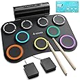 Donner Electric Drum Pad, 9 Pads Electronic Drum Set Roll Up Quiet Drum Pad Built-in Speaker, 40 Drum Lessons Included, Kids Holiday & Birthday Instrument Toys DED-20(SE)