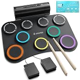 Donner Electric Drum Pad, 9 Pads Electronic Drum Set Roll Up Quiet Drum Pad Built-in Speaker, 40 Drum Lessons Included, Kids Holiday &amp; Birthday Instrument Toys