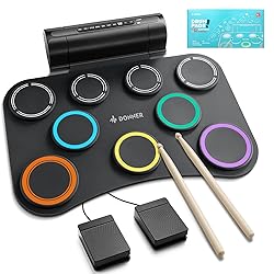 Donner Electric Drum Pad, 9 Pads Electronic Drum