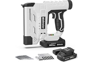 BIELMEIER 20V Nail Gun Battery Powered, 18 Gauge 2 in 1 Upgraded Cordless Brad Nailer Stapler for Upholstery and Carpentry, Electric Staple Gun Include 2.0Ah Battery, 1550 Pcs Staples and Nails