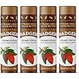 Badger Creamy Cocoa Cocoa Butter Lip Balm, Long Lasting Hydrating Lip Moisturizer, Fair Trade, Large Size Stick, 100% Organic Lip Care, 4-pack