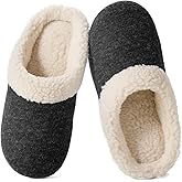 Wishcotton Women's Lamb-rub Sherpa House Slippers Memory Foam Indoor Outdoor