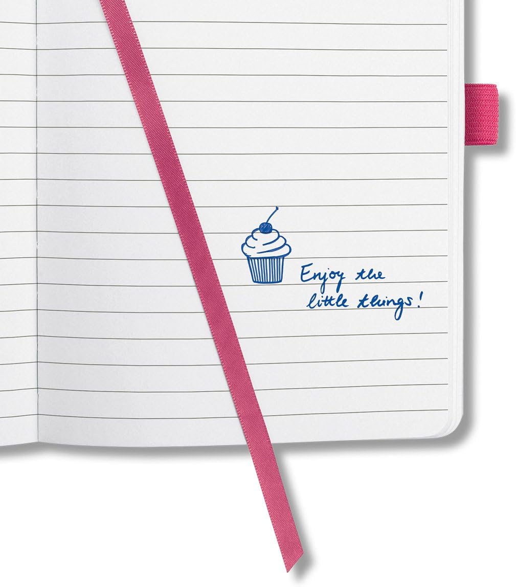 SIGEL JN104 Notebook Jolie, approx. A6, lined, hardcover, design fuchsia Pink, pink fushia, approx. A6 (9,5 x 15 cm) - Image 5