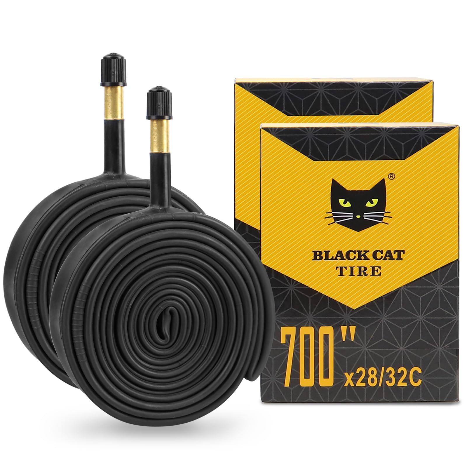 Photo 1 of MAKELEN 2 Pcs 700x28C/32C Bike Tubes, 48mm AV Schrader Valve, 700C Bike Tire Tube for Road Bike