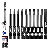 WORKPRO 10pcs Square Bit Set, CNC Machined S2 Steel