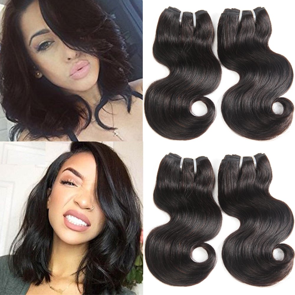 10a Short 10 Inch Human Hair Bundles 50g Body Wave Brazilian