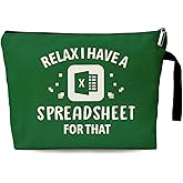 Cusrtyh Relax, I Have A Spreadsheet for That Funny Canvas Zipper Makeup Bag, Travel Accessories Storage Toiletries Bag, Gifts for Accountants CPA Coworkers Accounting Student Boss Manager Employer