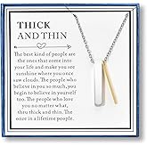 Miss Pink Best Friend Necklace Gifts for Women Teen Girls Thick And Thin Necklace BFF Friendship Necklace for Birthday Christmas Gift