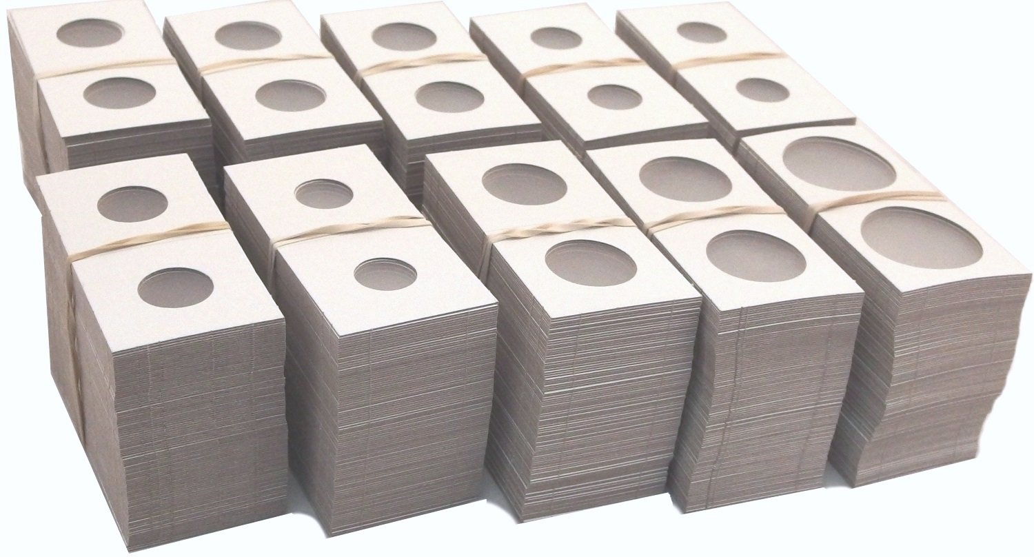 Coin Flip Mega Assortment 1,000 Cardboard 2x2 Holders 7 Sizes 200