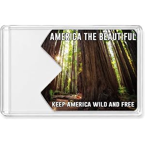 National Park Pass Sleeve, Anti Trump Landscape, Camper Gift (Deep Forest) | Resistance Quotes America The Beautiful, Premium