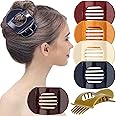 RC ROCHE ORNAMENT 6 Pcs Womens Square Strong Grip Secure Hold Inner Teeth Styling Plastic Comfortable Curve No Slip Beauty Accessory Girls Ladies Claw Clamp Clip, Medium Classic