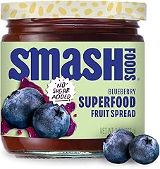 Smash Foods Blueberry Jam | Low-Calorie, No Sugar Added Keto Jam with Upcycled Fruit & Chia Seeds | Vegan, Paleo Superfood Fr