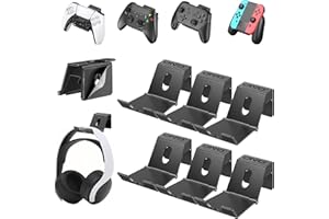 OIVO Controller & Headset Wall Mount Holder Stand, Foldable Headphone Stand, Gaming Controller Holder Hanger Hook, Universal 