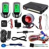 EASYGUARD EC204 2 Way car Alarm System with PKE Passive keyless Entry, Rechargeable LCD Pager Display &amp; Remote Trunk Release, Shock Warning DC12V