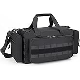 Aprikostein Range Bag for Handgun Ammo Shooting, L Gun Case Carry 5+ Pistols Transport Tactical Gears Accessories with Lockable Zipper Molle Strap, Duffle Sport Bag Hunting Storage Capricorn