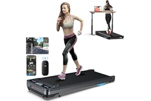 COZYINN Under Desk Walking Pad Treadmill with Incline, 2 in 1 Portable Walking Jogging Machine for Home Office, 300 lb Capacity 2.5HP Low-Noise Compact Treadmill with Voice Control/Remote Control/Apps Control