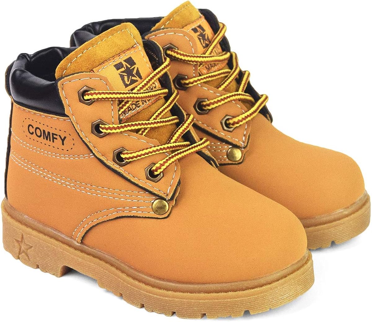 ENERCAKE Toddler Girls Boys Hiking Boots AntiSlip Waterproof Side