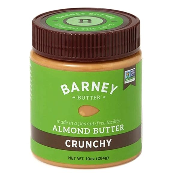 BARNEY BUTTER ALMOND BUTTER, CRUNCHY, 10 OUNCE JAR, SKIN-FREE ALMONDS, NO STIR, NON-GMO, GLUTEN FREE, KETO, PALEO, VEGAN