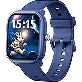 Kids Wach for Girls Boys 6-15 Year Old - Smart Watch for Kids 1.8" Fitness Tracker,No Phone needed,Pedometer Sleep Monitor Heart Rate Waterproof,Puzzle Game for Girls Boys Teens Birthday Gift (Blue)