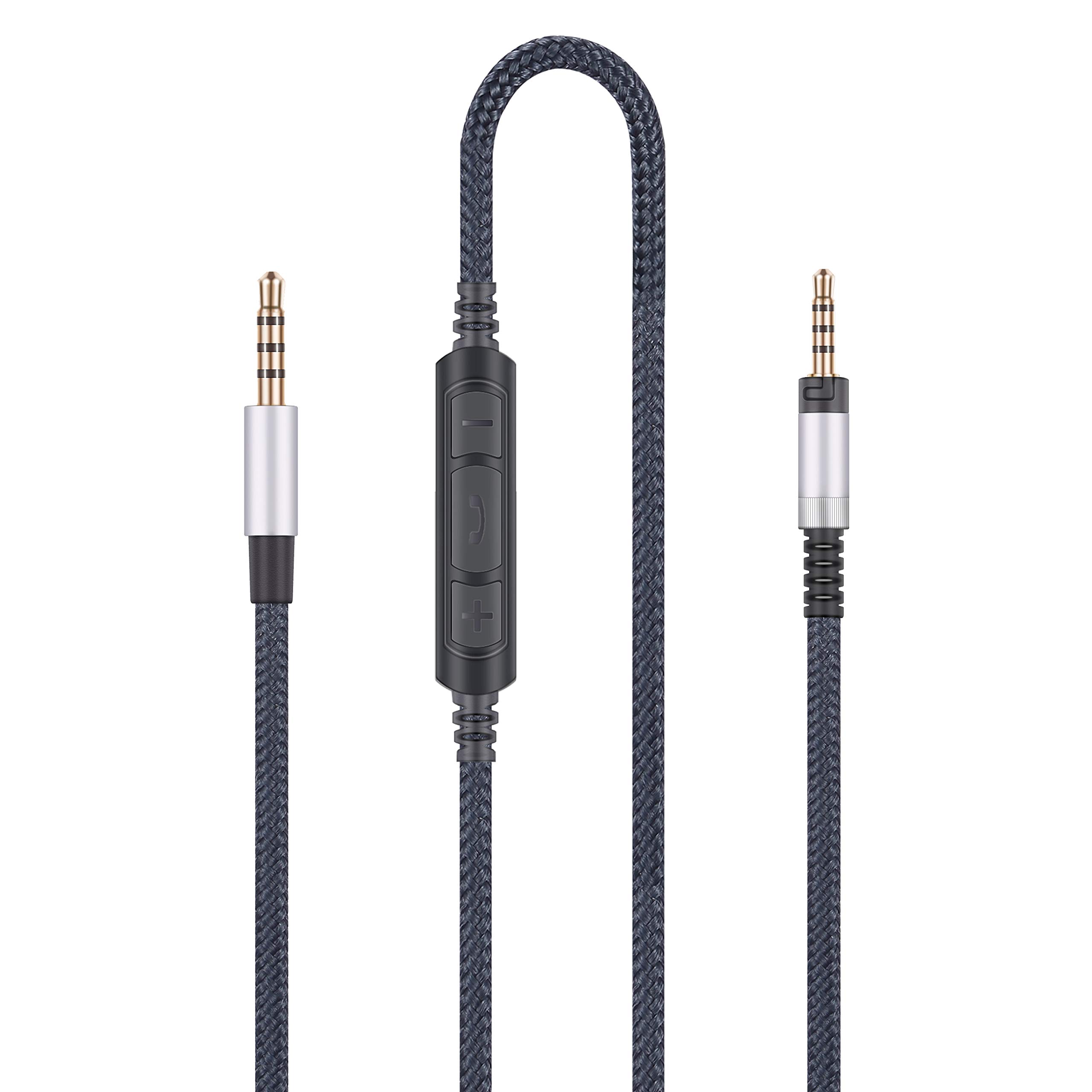 Audio Replacement Cable with in-Line Mic Remote Volume Control Compatible with Sennheiser Momentum, Momentum 2.0, HD1 Headphones, Audio Cord Compatible with Samsung Galaxy Huawei Android