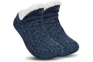 Backche Kids Slipper Socks Non-Slip Fluffy Fleece Lined Warm Indoor Socks for Boys and Girls