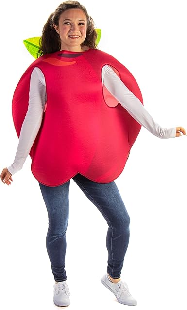 Amazon Com Amazing Apple Halloween Costume One Size Funny Fruit Food Costumes For Adults Clothing